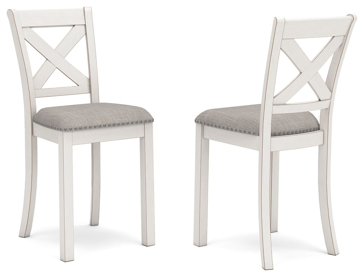 Robbinsdale - Antique White - Upholstered Barstool (Set of 2)