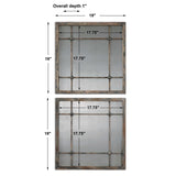 Saragano - Square Mirrors Set Of 2 - Light Brown