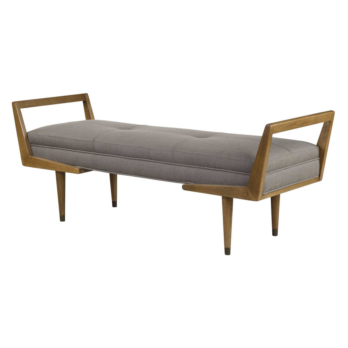 Waylon - Mid-century Modern Bench - Gray, Dark