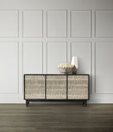 Commerce And Market - Shimmer 3-Door Credenza - Dark Gray / Pearl Silver