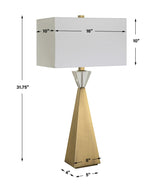 Arete - Modern Brass Table Lamp - Gold