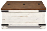 Wystfield - White / Brown - Cocktail Table With Storage