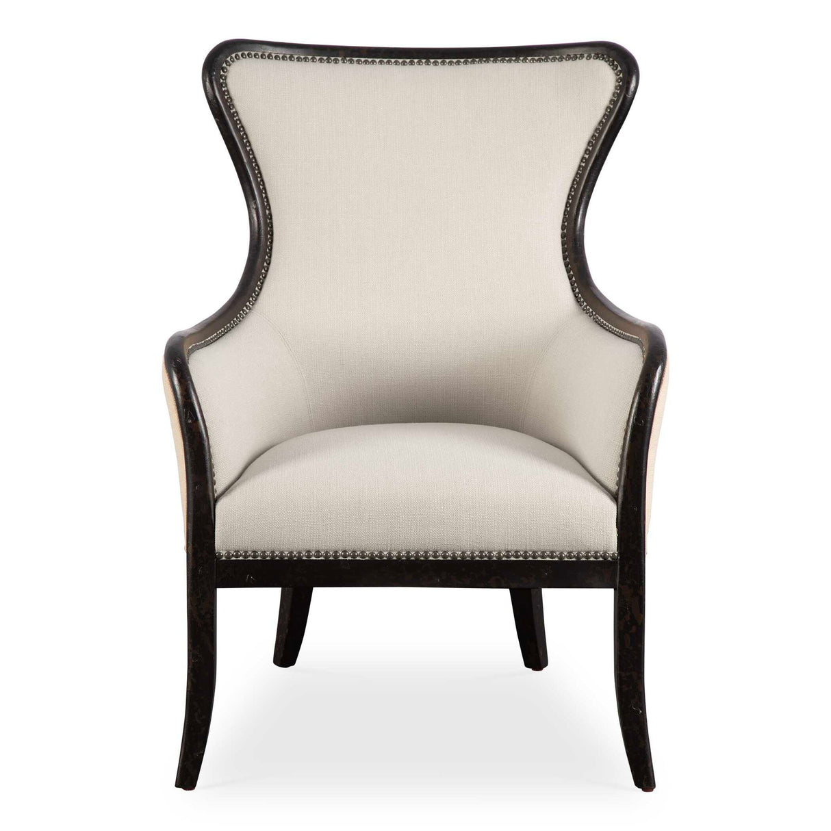 Sandy - Wing Back Armchair - Beige & Brown, Dark