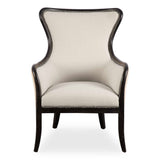 Sandy - Wing Back Armchair - Beige & Brown, Dark
