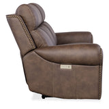 SS - Duncan Power Sofa With Power Headrest & Lumbar - Dark Brown
