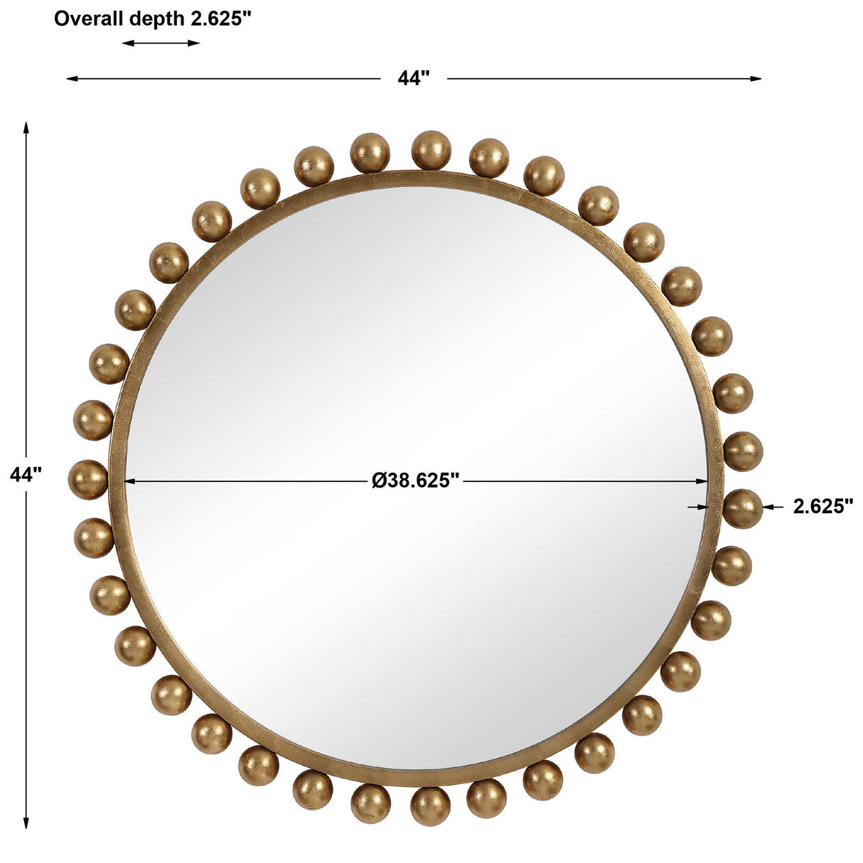 Cyra - Round Mirror - Gold