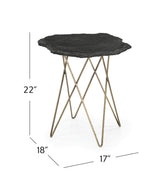 Cleo - Accent Table - Antique Brass / Black Slate