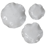 Abella - Ceramic Wall Decor, Set Of 3 - White