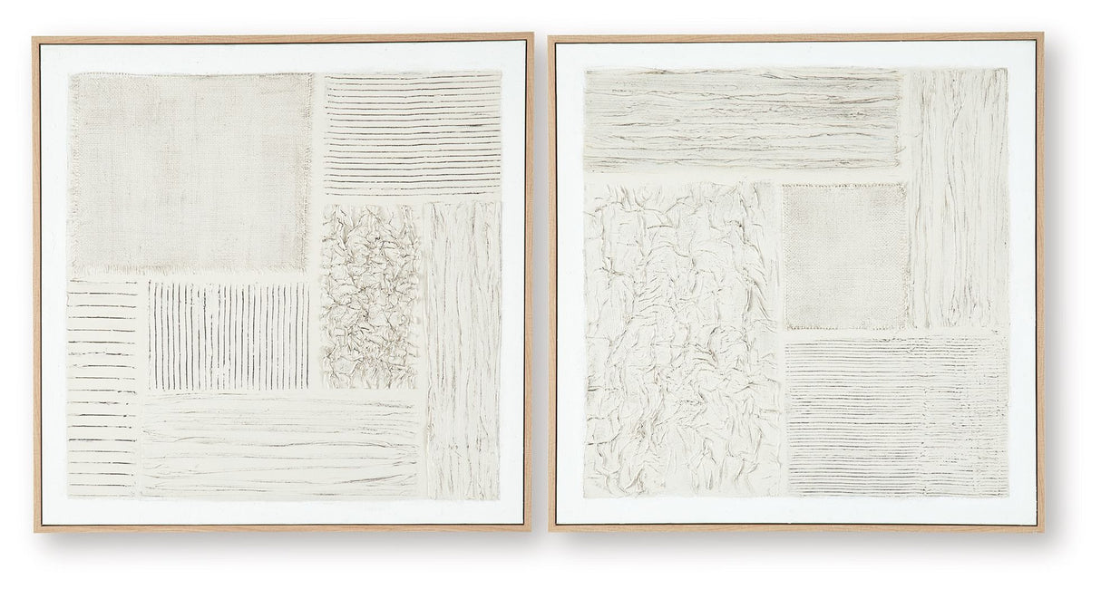 Andorfield - Wall Art Set (Set of 2) - Beige / Black / White