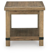 Ridgester - Rectangular End Table - Light Brown