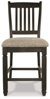Tyler Creek - Black / Grayish Brown - Upholstered Barstool (Set of 2)