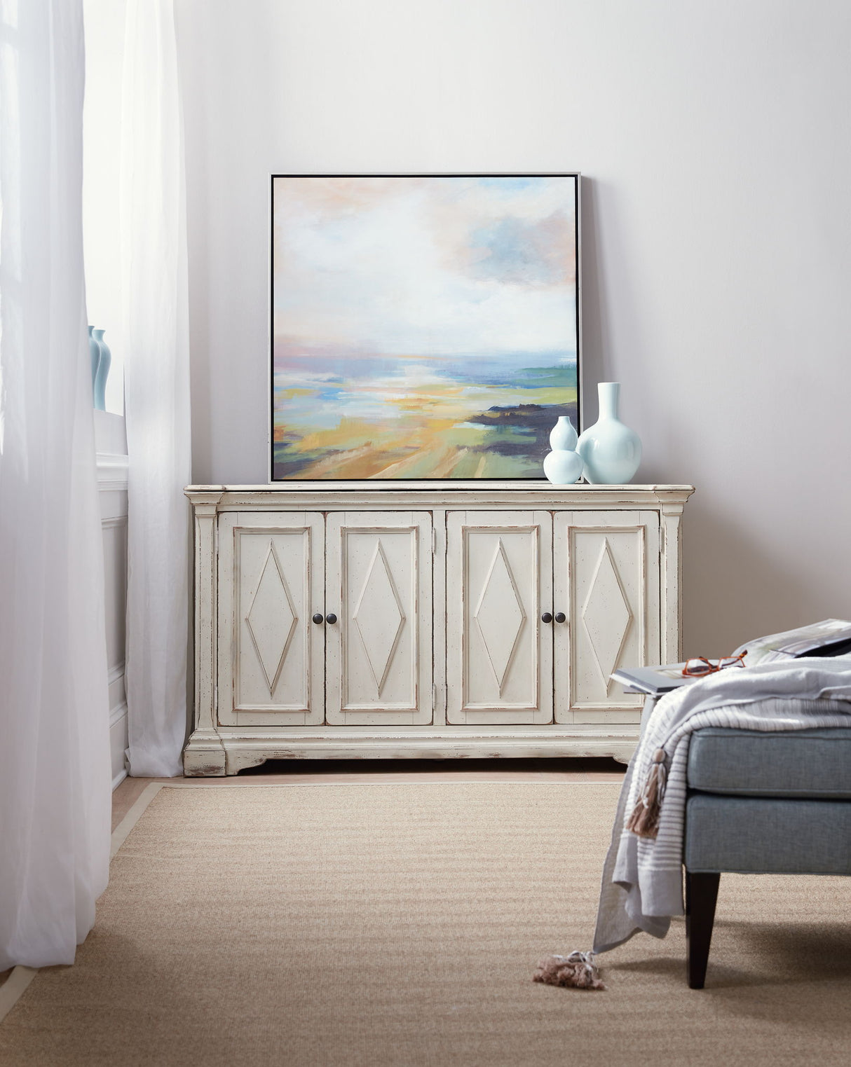 Commerce And Market - 4-Door Cabinet - White