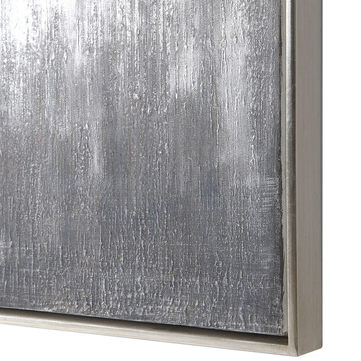 Gray Showers - Hand Painted Canvases, Set Of 3 - Gray, Dark