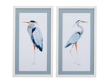 Heron III Framed Print - White