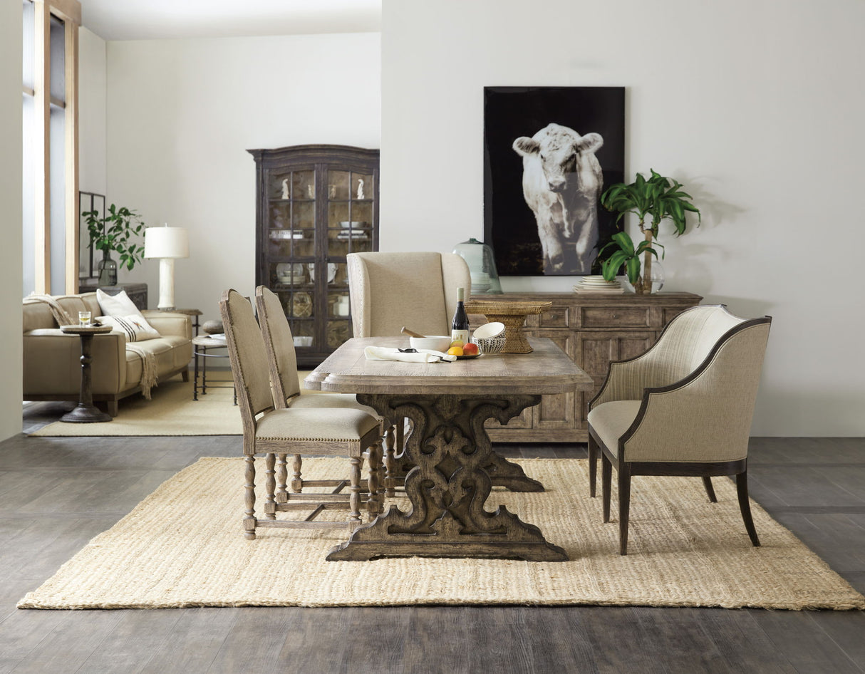 La Grange - Le Vieux 86" Double Pedestal Table With 2-18" Leaves - Light Brown