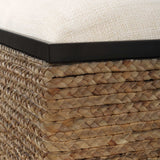 Island - Square Straw Accent Stool