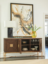 Silverado - Tiburon Sideboard With Stone Top - Dark Brown