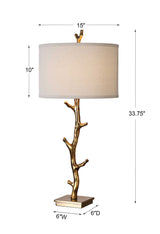 Javor - Tree Branch Table Lamp - Gold
