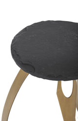 Vaughan - Accent Table - Antique Brass/Black Slate