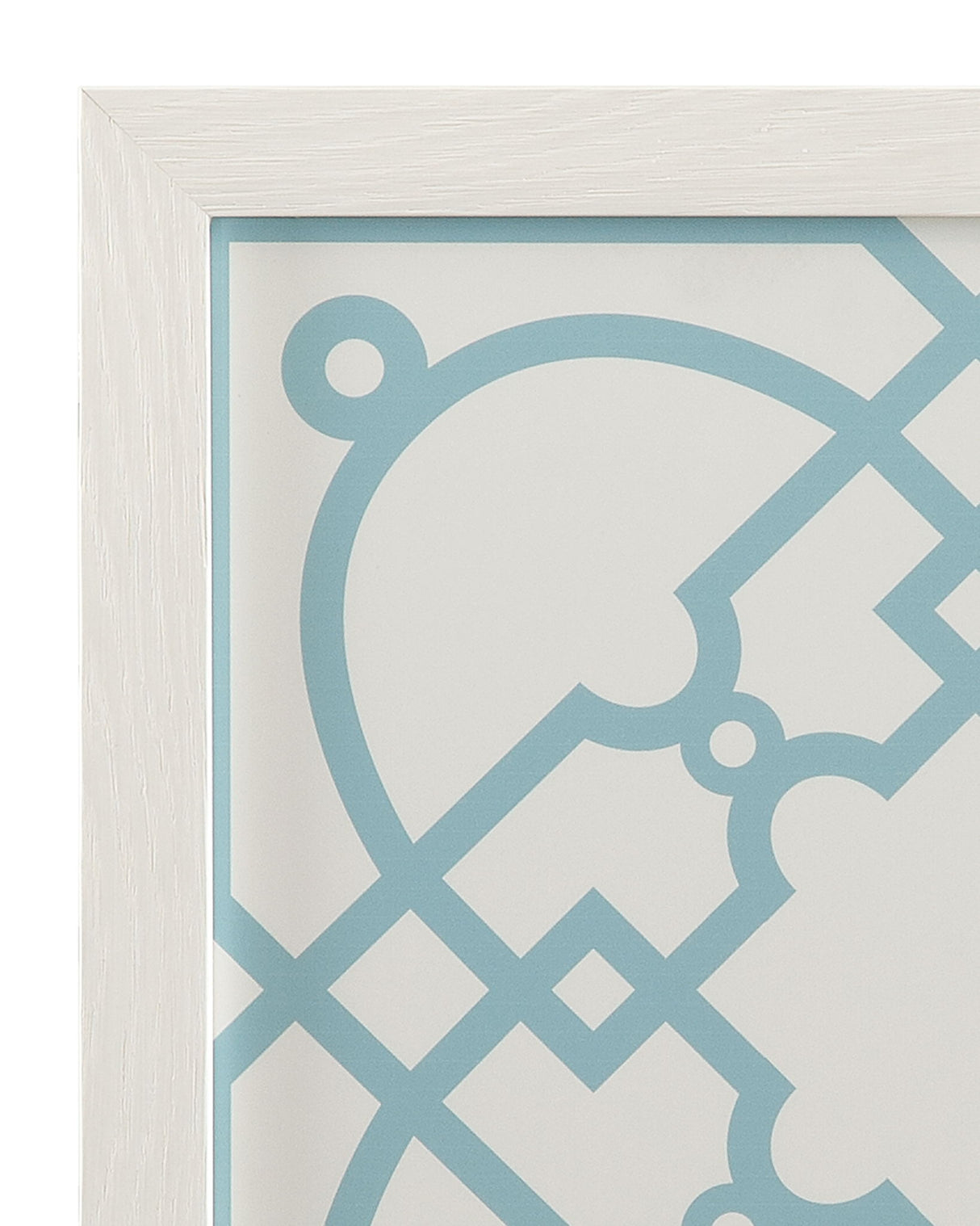 Tile Motif II Framed Print - Light Blue