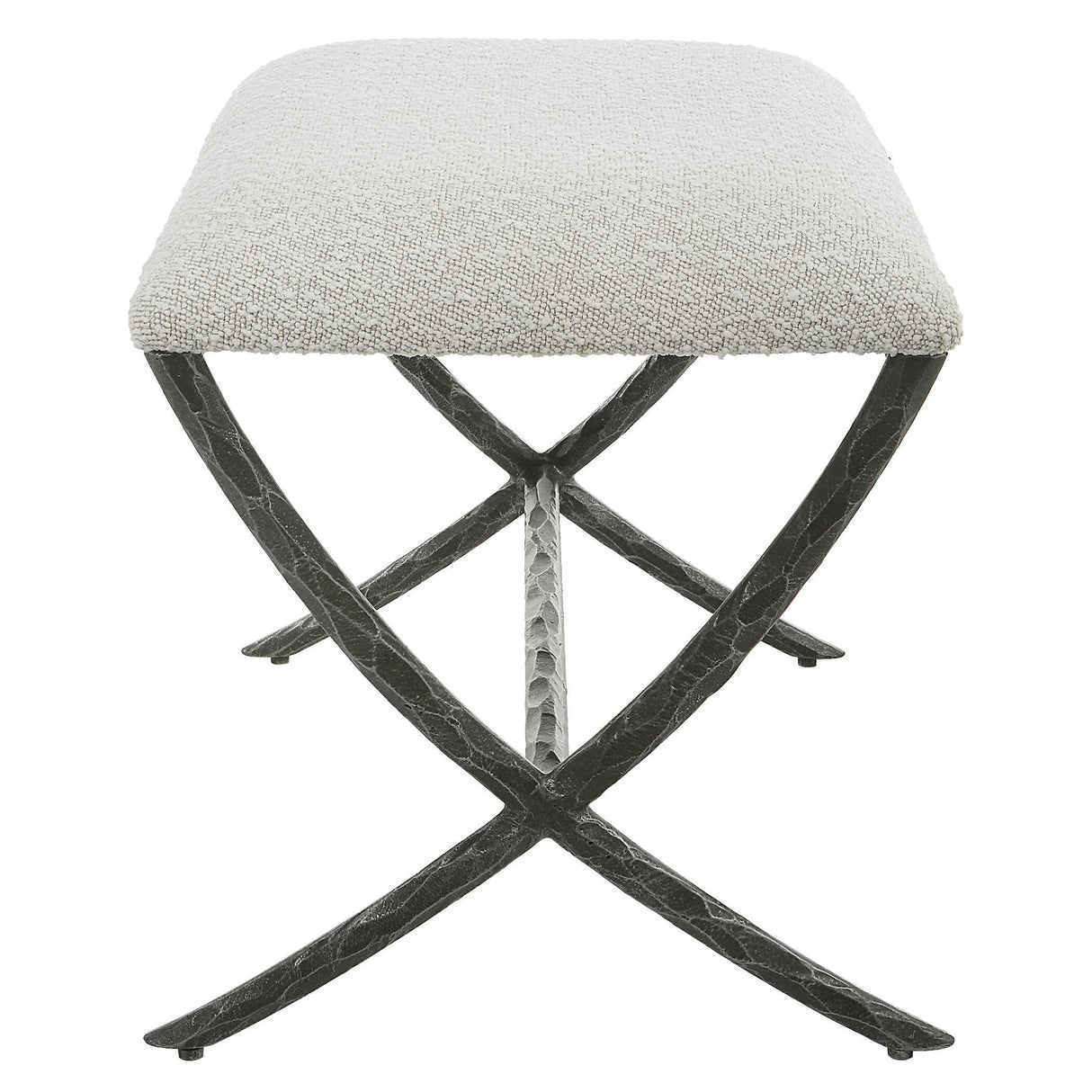 Brisby - Gray Fabric Small Bench