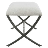Brisby - Gray Fabric Small Bench