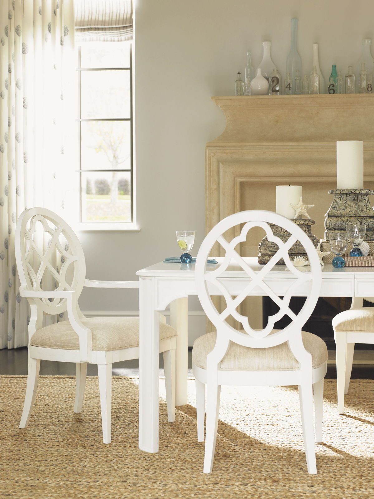 Ivory Key - Mill Creek Arm Chair - White / Beige