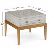 Perrine - Rectangle End Table - Silver / Gold