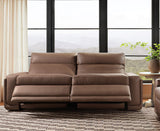 MS - Simone ZG 2 over 2 Power Sofa With Power Headrest and BT speaker - Brown