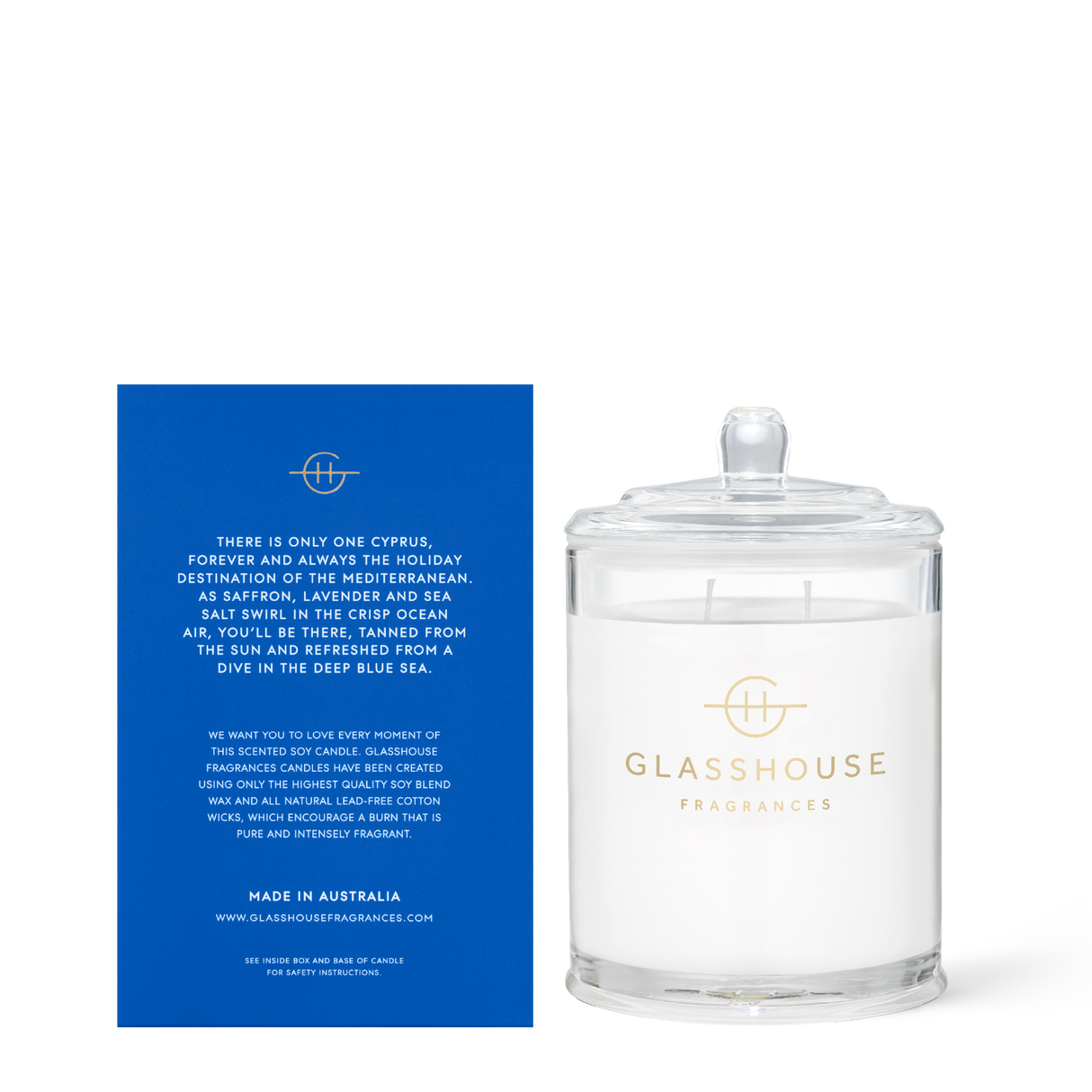 Glasshouse Fragrances - Diving Into Cyprus - 13.4oz Soy Candle