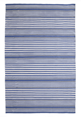 Rugby Stripe Denim Handwoven Outdoor Rug 8’ x 10’