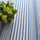 Rugby Stripe Denim Handwoven Outdoor Rug 8’ x 10’