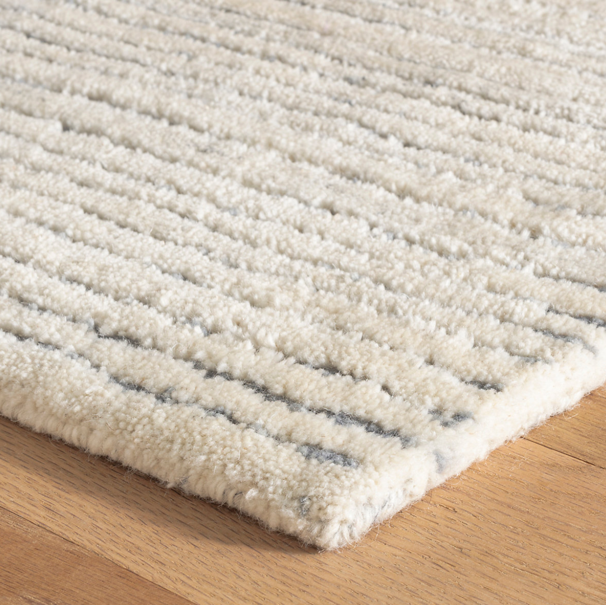 Avery Pewter Blue Hand Tufted Wool Rug - 5 X 8