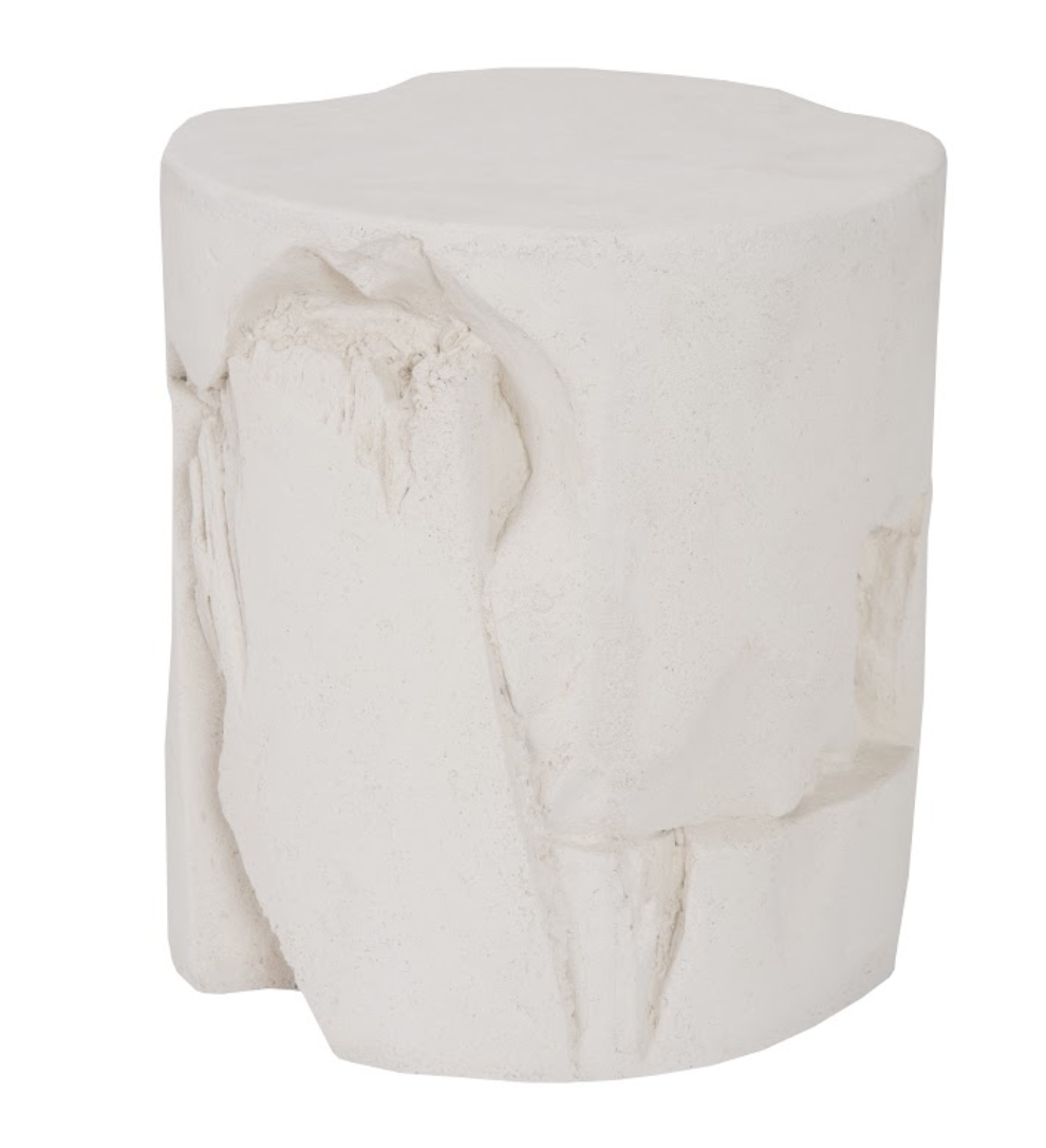 Slice Stool Round, White Stone