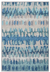 Paint Chip Blue Machine Washable Rug - 2' x 3'