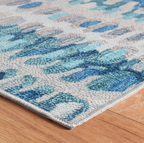 Paint Chip Blue Machine Washable Rug - 2' x 3'