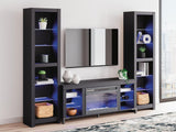 Cayberry - 3-Piece Entertainment Center With Electric Fireplace - Black