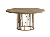 Shadow Play - Rendezvous Round Metal Dining Table With Wooden Top - Light Brown