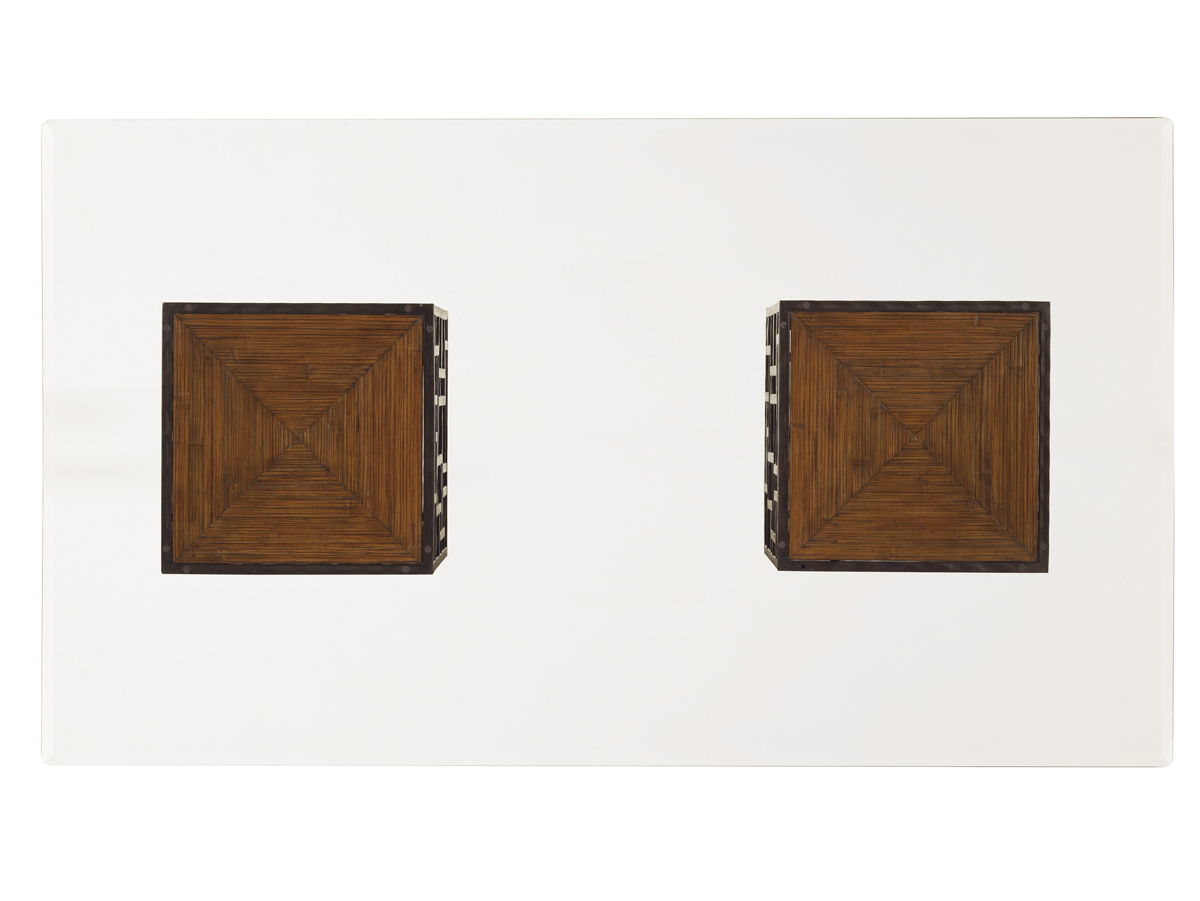 Ocean Club - South Sea Dining Table With 84 X 48" Glass Top - Dark Brown