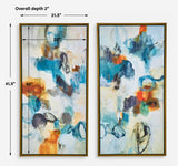 Casual Moments - Framed Abstract Art (Set of 2) - Blue