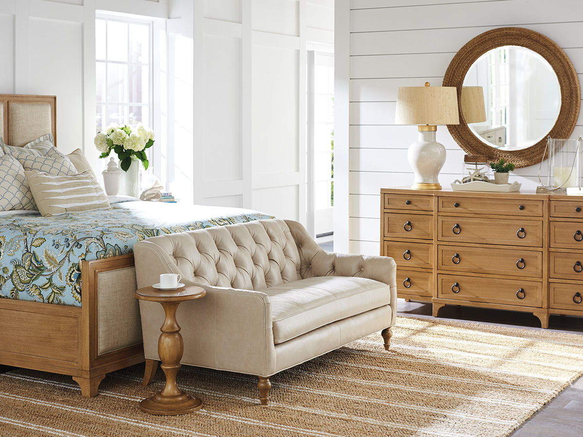 Barclay Butera Upholstery - Hyland Park Leather Settee - Beige