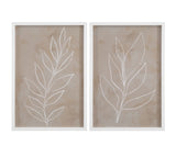 Leaf Line Art II Framed Print - Light Brown