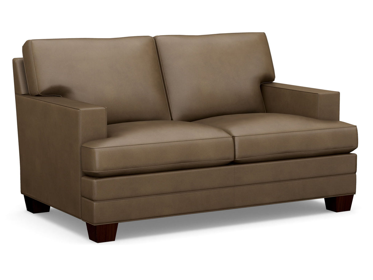 Couture Leather - Tyler Leather Loveseat - Dark Brown