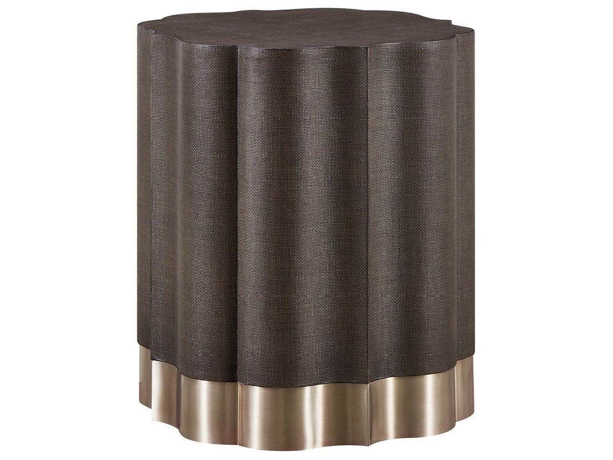 Fenwick - Embossed End Table - Dark Brown