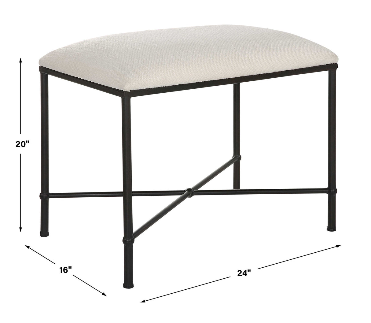 Avenham - Small Framed Bench - Black