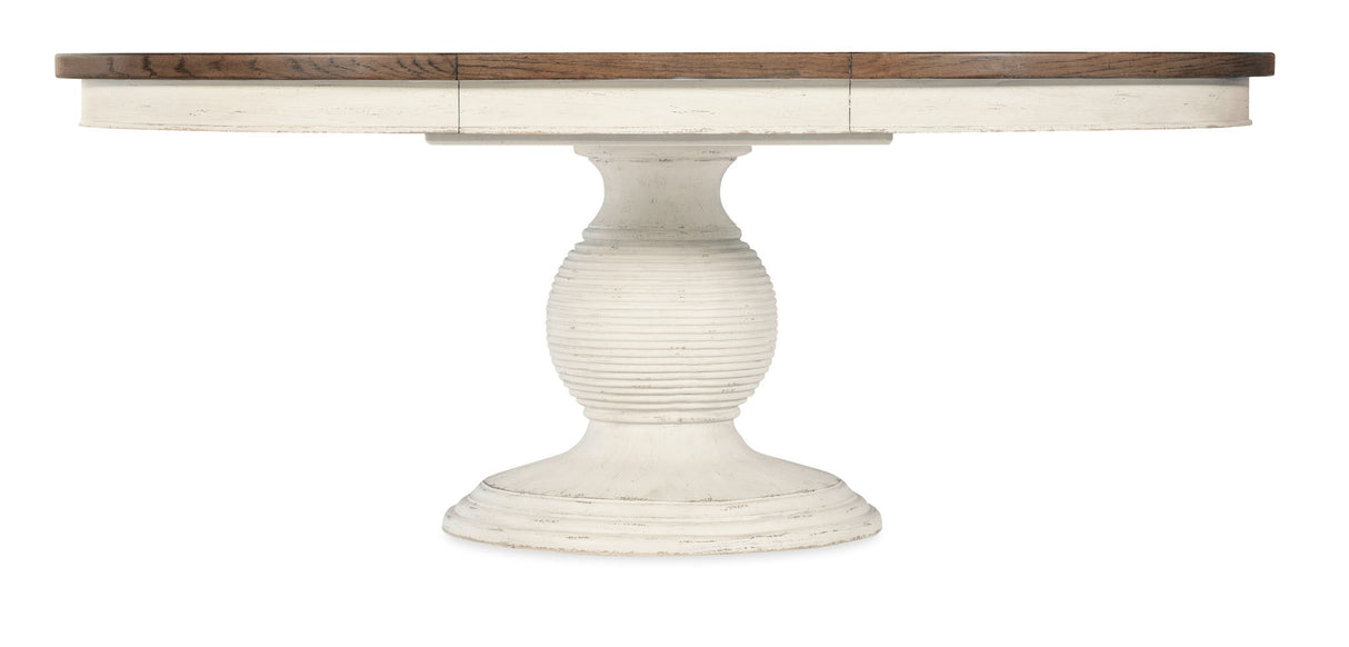 Americana - Round Pedestal Dining Table With One 22" Leaf