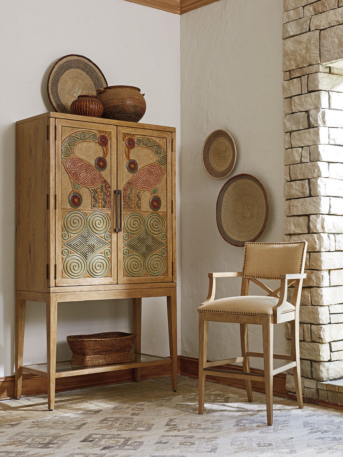 Los Altos - Cameroon Bar Cabinet - Light Brown