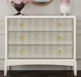 Bronze Mirror Glam Hall Chest - White