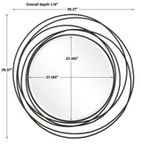 Whirlwind - Round Mirror - Black