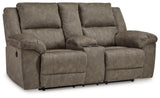Laresview - Dbl Reclining Loveseat with Console - Fossil